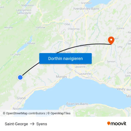 Saint-George to Syens map