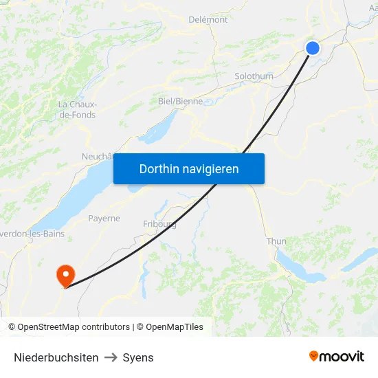 Niederbuchsiten to Syens map