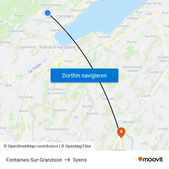 Fontaines-Sur-Grandson to Syens map