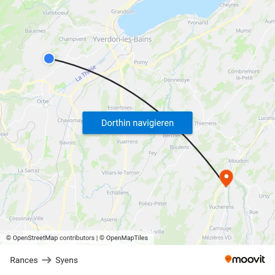 Rances to Syens map
