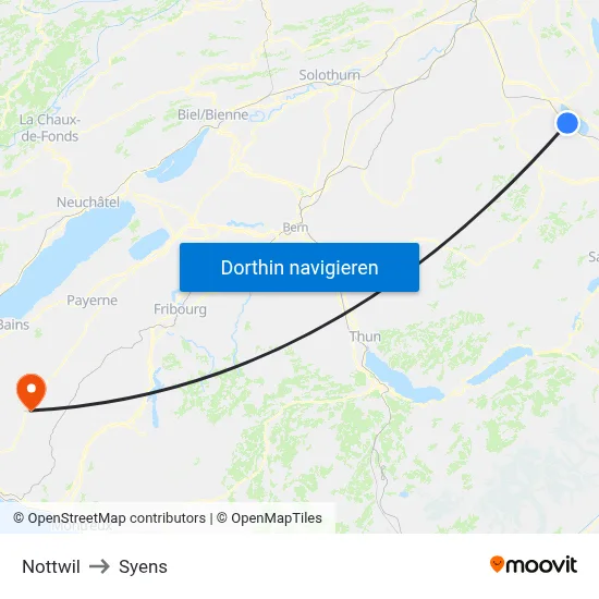 Nottwil to Syens map