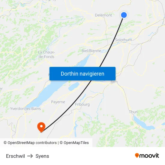 Erschwil to Syens map