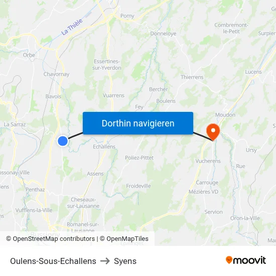 Oulens-Sous-Echallens to Syens map