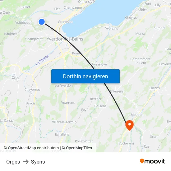 Orges to Syens map