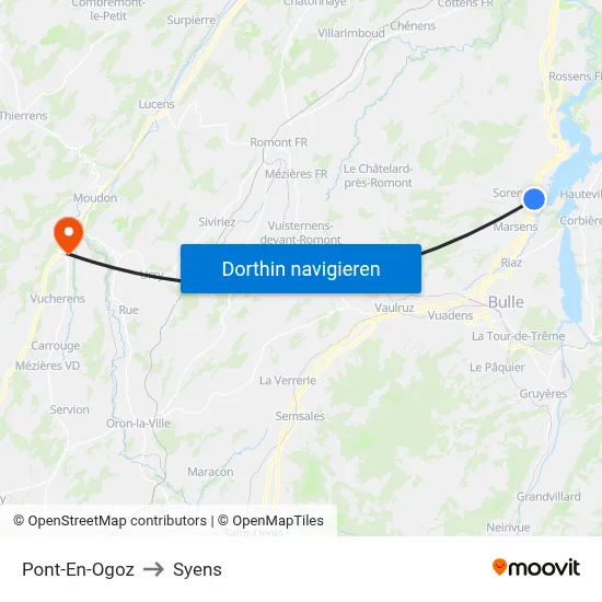 Pont-En-Ogoz to Syens map