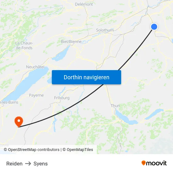Reiden to Syens map