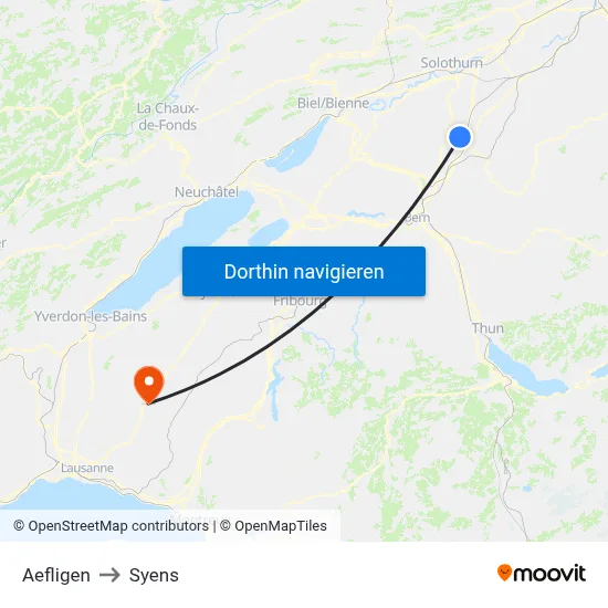 Aefligen to Syens map