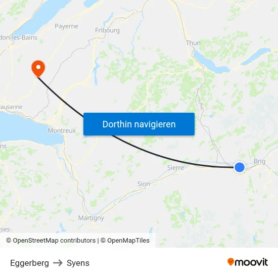 Eggerberg to Syens map