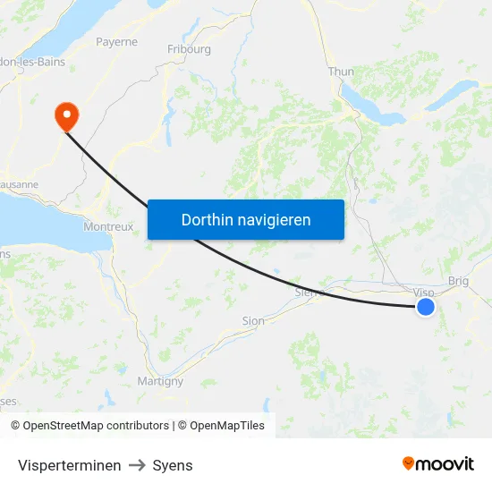 Visperterminen to Syens map