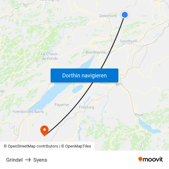 Grindel to Syens map