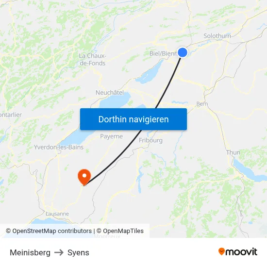 Meinisberg to Syens map