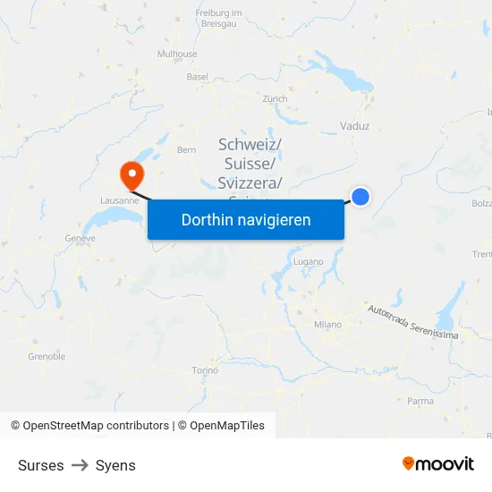 Surses to Syens map