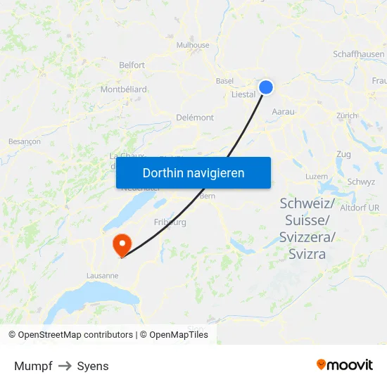 Mumpf to Syens map