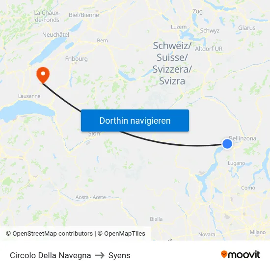 Circolo Della Navegna to Syens map