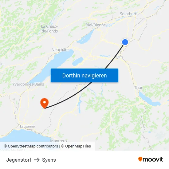 Jegenstorf to Syens map