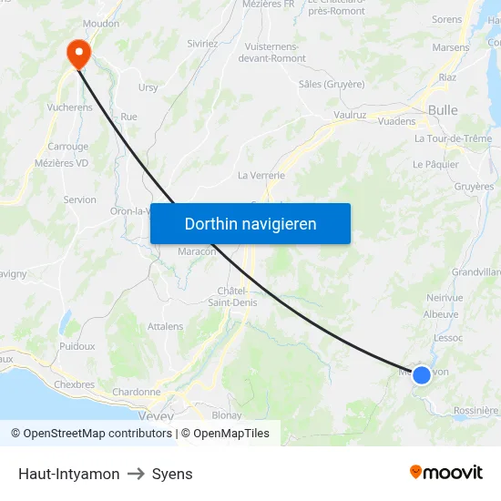 Haut-Intyamon to Syens map