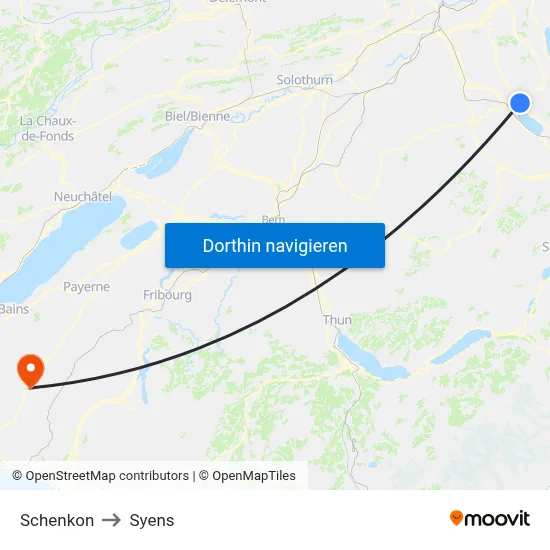 Schenkon to Syens map