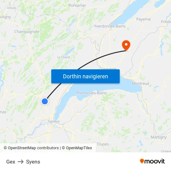 Gex to Syens map