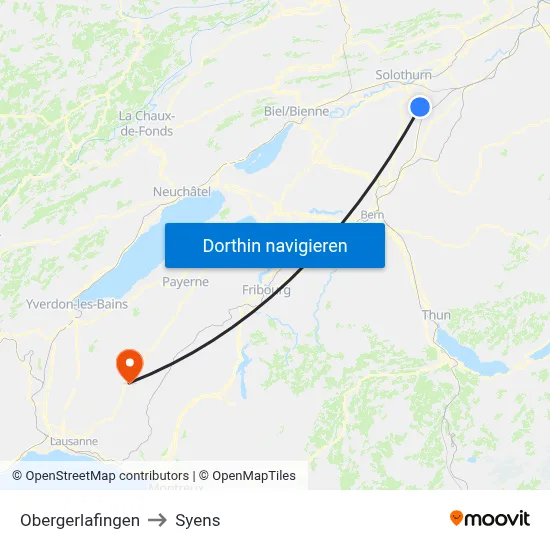 Obergerlafingen to Syens map