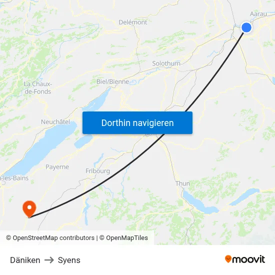 Däniken to Syens map