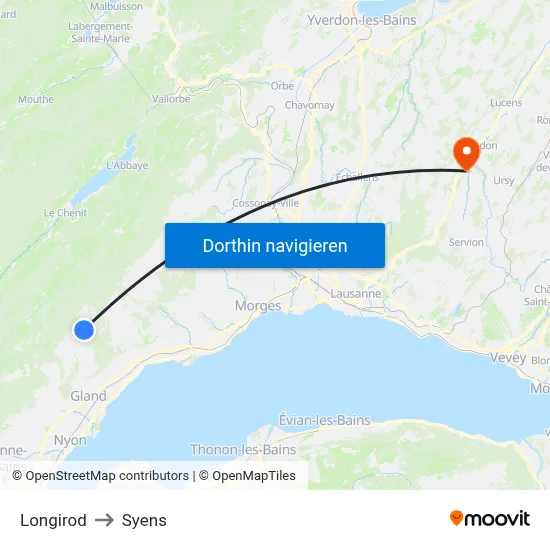 Longirod to Syens map