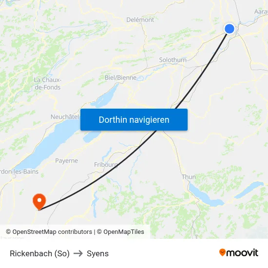 Rickenbach (So) to Syens map