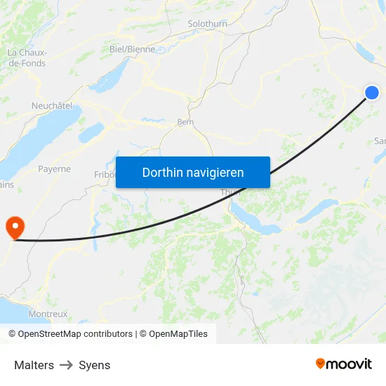 Malters to Syens map