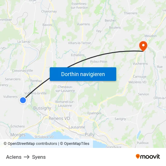 Aclens to Syens map