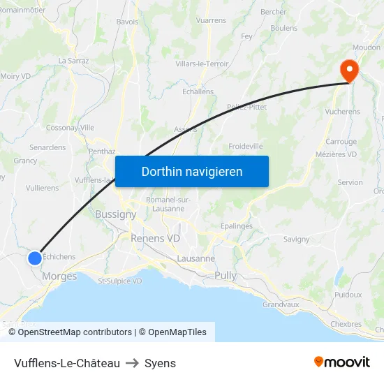 Vufflens-Le-Château to Syens map