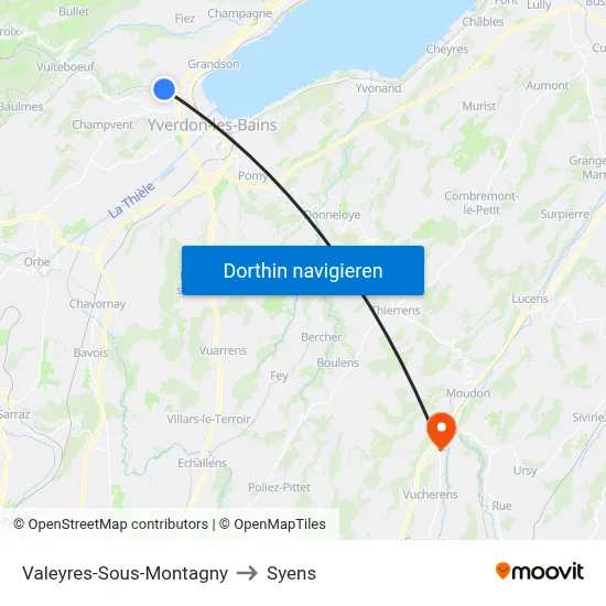 Valeyres-Sous-Montagny to Syens map