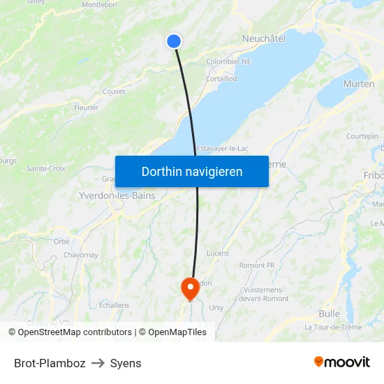 Brot-Plamboz to Syens map