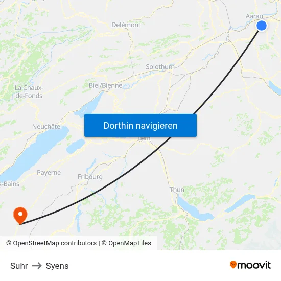 Suhr to Syens map