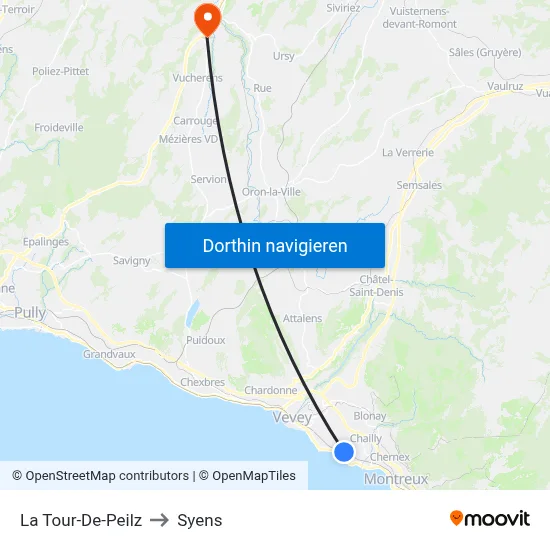 La Tour-De-Peilz to Syens map