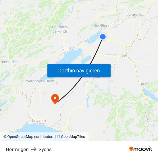 Hermrigen to Syens map
