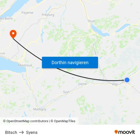 Bitsch to Syens map