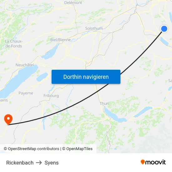 Rickenbach to Syens map