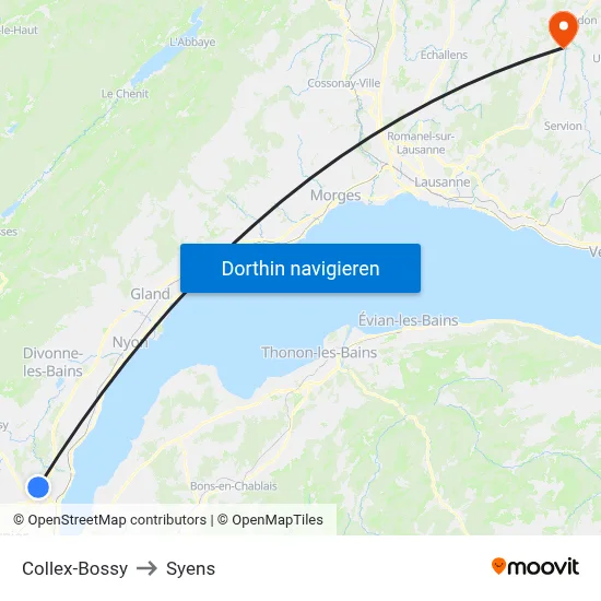 Collex-Bossy to Syens map