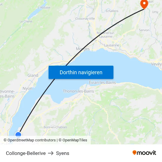 Collonge-Bellerive to Syens map
