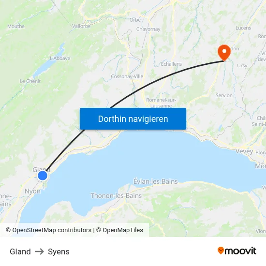 Gland to Syens map