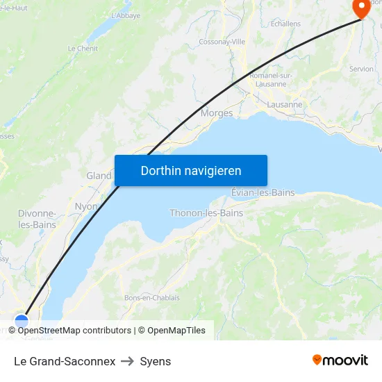 Le Grand-Saconnex to Syens map