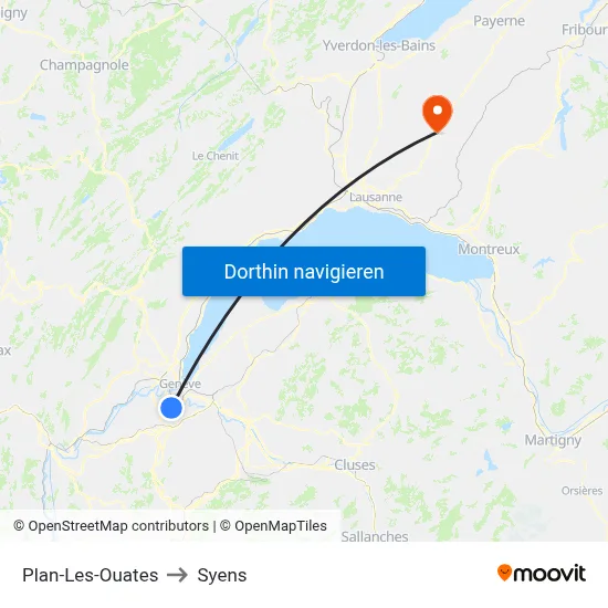 Plan-Les-Ouates to Syens map