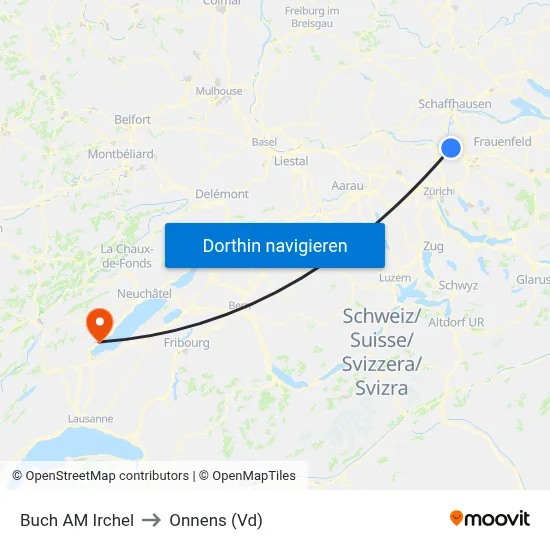 Buch AM Irchel to Onnens (Vd) map