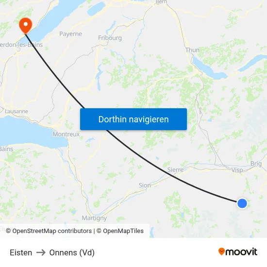 Eisten to Onnens (Vd) map