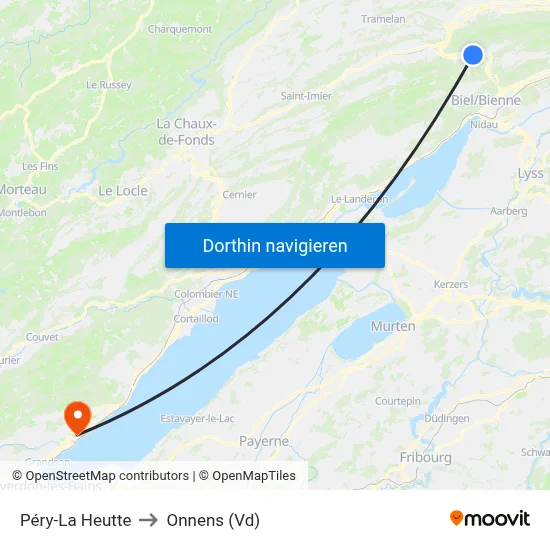 Péry-La Heutte to Onnens (Vd) map