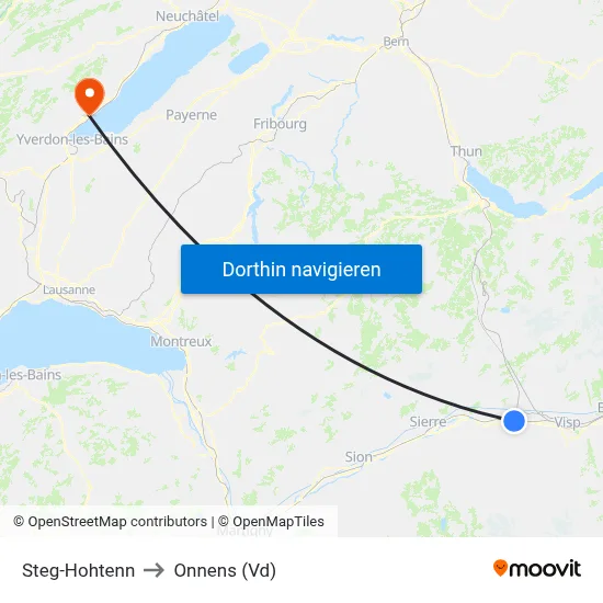 Steg-Hohtenn to Onnens (Vd) map