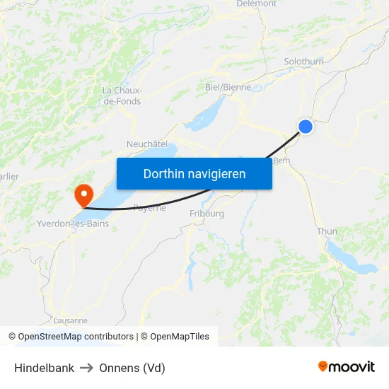 Hindelbank to Onnens (Vd) map