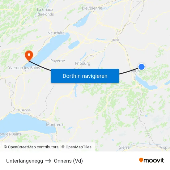 Unterlangenegg to Onnens (Vd) map