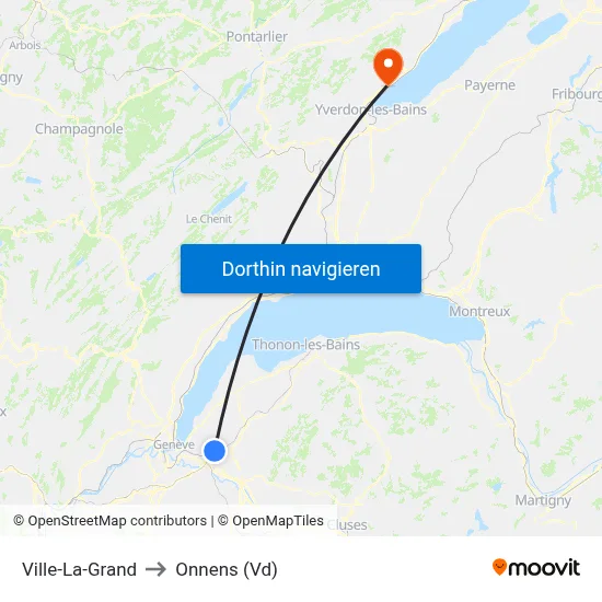 Ville-La-Grand to Onnens (Vd) map