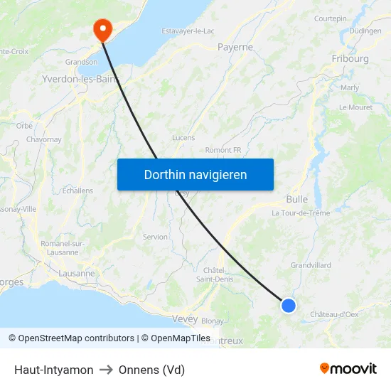 Haut-Intyamon to Onnens (Vd) map