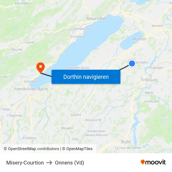Misery-Courtion to Onnens (Vd) map